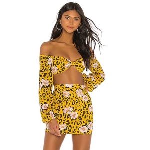 🆕 NWOT Superdown Kalani Leoprd Floral Mini Skirt